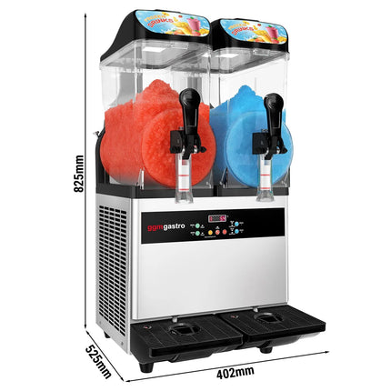 GGM Gastro Commercial Slush Machine - 2x 12L - 850W - Digital - Black/Silver