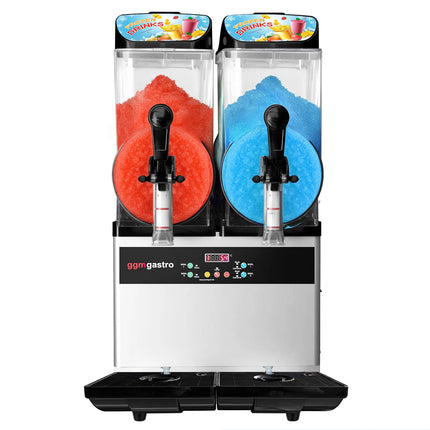 GGM Gastro Commercial Slush Machine - 2x 12L - 850W - Digital - Black/Silver