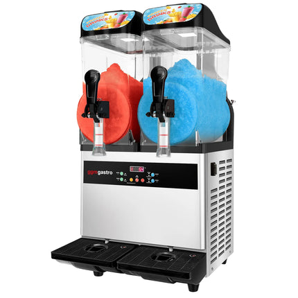 GGM Gastro Commercial Slush Machine - 2x 12L - 850W - Digital - Black/Silver