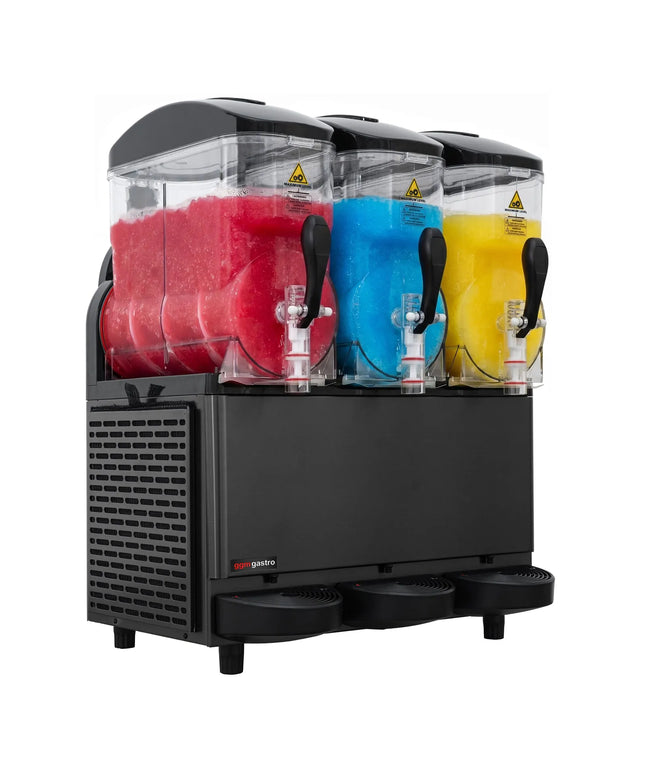 GGM Gastro Commercial Slush Machine - 3x 12L - 1.08kW - Digital - Black