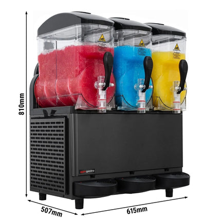 GGM Gastro Commercial Slush Machine - 3x 12L - 1.08kW - Digital - Black