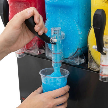 GGM Gastro Commercial Slush Machine - 3x 12L - 1.08kW - Digital - Black
