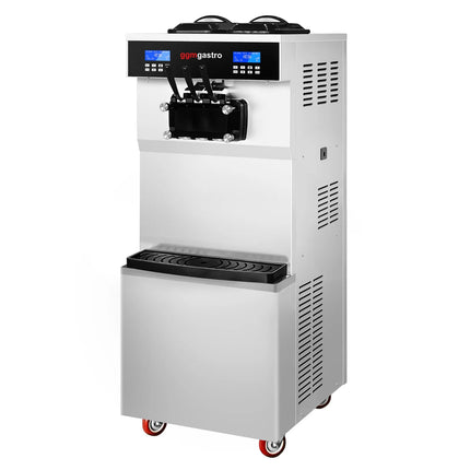 GGM Gastro Commercial Soft Serve Ice Cream Machine - 36L/h - 3.8kW - for 3 flavours (twin twist) - Freestanding unit - Pre-Cooling - Self-Cleaning