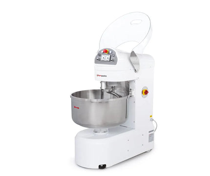 GGM Gastro Commercial Spiral Dough Mixer - 131L / 80kg - Twin Speed - Fixed Head & Bowl - with Timer - 400V 3‑Phase - For Pizza & Bread Dough