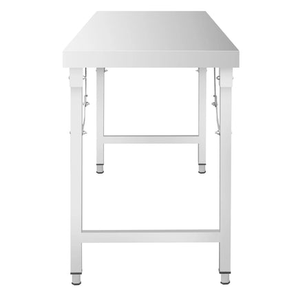 GGM Gastro Commercial Stainless Steel Centre Table - 1400x700mm - Foldable