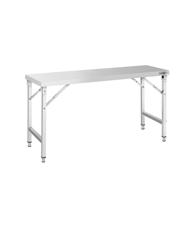 GGM Gastro Commercial Stainless Steel Centre Table - 1600x700mm - Foldable