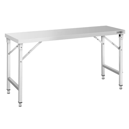 GGM Gastro Commercial Stainless Steel Centre Table - 1600x700mm - Foldable