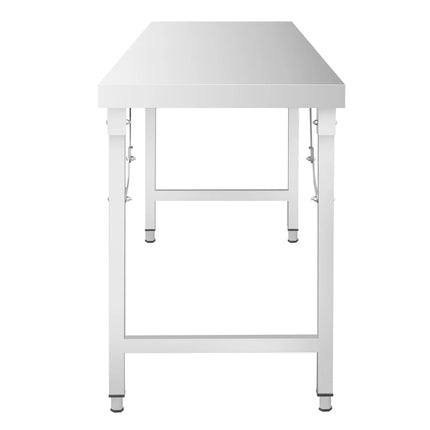 GGM Gastro Commercial Stainless Steel Centre Table - 1600x700mm - Foldable