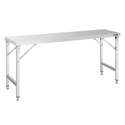 GGM Gastro Commercial Stainless Steel Centre Table - 1800x600mm - Foldable