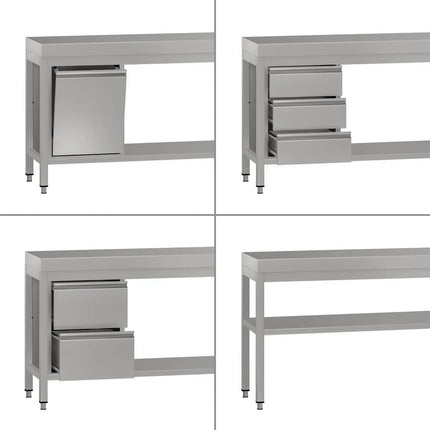 GGM Gastro Commercial Stainless Steel Centre Table ECO - 1200x600mm - with Undershelf