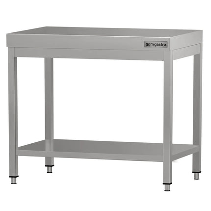 GGM Gastro Commercial Stainless Steel Centre Table ECO - 700x700mm - with Undershelf - with Cross Bracing