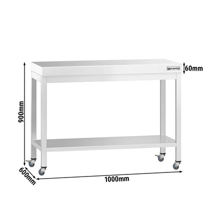 GGM Gastro Commercial Stainless Steel Centre Table PREMIUM - 1000x600mm - with Undershelf
