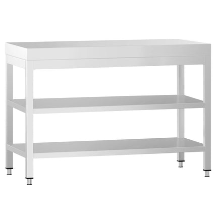 GGM Gastro Commercial Stainless Steel Centre Table PREMIUM - 1000x600mm - with Undershelf - with 2 Undershelves - with Cross Bracing