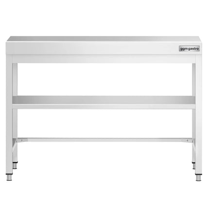GGM Gastro Commercial Stainless Steel Centre Table PREMIUM - 1000x700mm - with Undershelf - with 2 Undershelves - with Cross Bracing