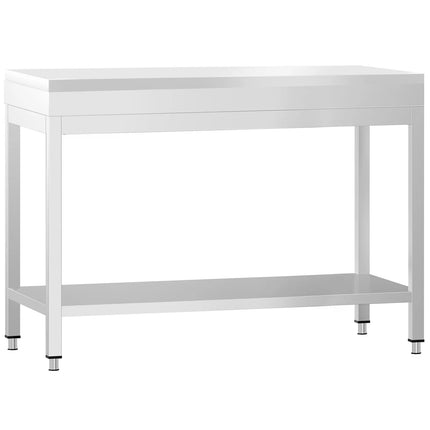 GGM Gastro Commercial Stainless Steel Centre Table PREMIUM - 1000x700mm - with Undershelf - with White Chopping Board
