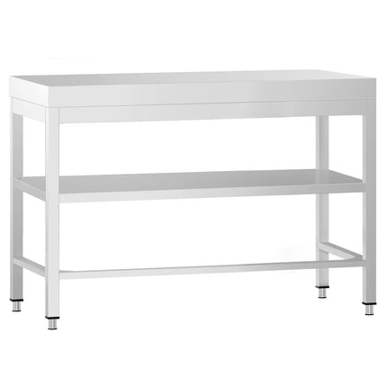 GGM Gastro Commercial Stainless Steel Centre Table PREMIUM - 1000x700mm - with Undershelf - with 2 Undershelves - with Cross Bracing
