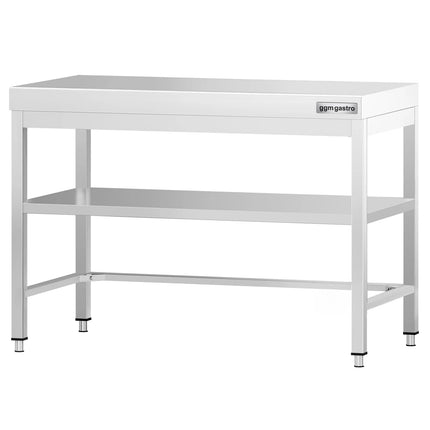 GGM Gastro Commercial Stainless Steel Centre Table PREMIUM - 1000x800mm - with Undershelf - with Additional Undershelf (mid-shelf) - with Cross Bracing