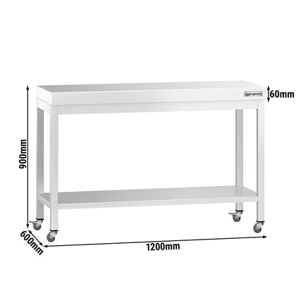 GGM Gastro Commercial Stainless Steel Centre Table PREMIUM - 1200x600mm - with Undershelf
