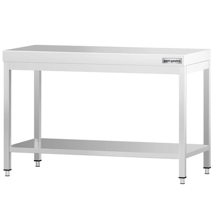 GGM Gastro Commercial Stainless Steel Centre Table PREMIUM - 1200x700mm - with Undershelf - with Cross Bracing
