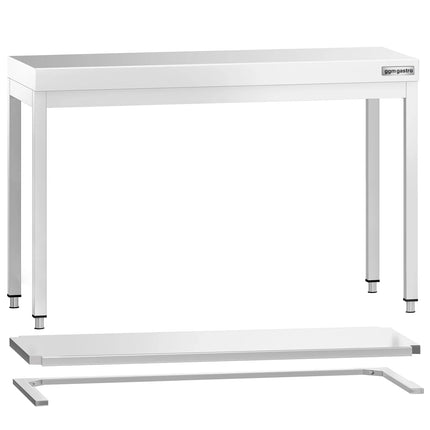 GGM Gastro Commercial Stainless Steel Centre Table PREMIUM - 1200x700mm - with Undershelf - with Cross Bracing