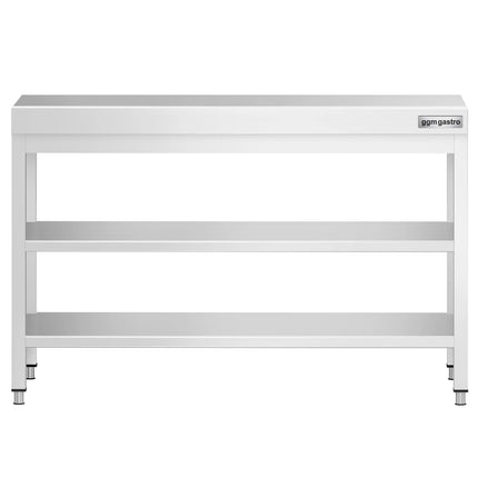 GGM Gastro Commercial Stainless Steel Centre Table PREMIUM - 1200x800mm - with Undershelf - with 2 Undershelves