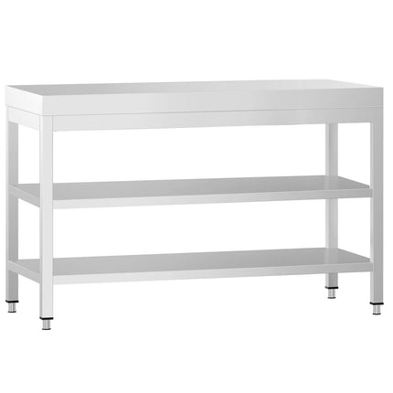 GGM Gastro Commercial Stainless Steel Centre Table PREMIUM - 1200x800mm - with Undershelf - with 2 Undershelves