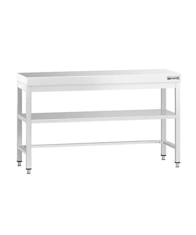 GGM Gastro Commercial Stainless Steel Centre Table PREMIUM - 1400x600mm - with Undershelf - with Cross Bracing