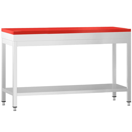GGM Gastro Commercial Stainless Steel Centre Table PREMIUM - 1400x700mm - with Undershelf - with Green/Red/White Chopping Board