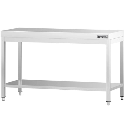 GGM Gastro Commercial Stainless Steel Centre Table PREMIUM - 1400x700mm - with Undershelf