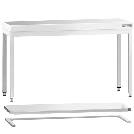 GGM Gastro Commercial Stainless Steel Centre Table PREMIUM - 1400x700mm - with Undershelf - with Cross Bracing