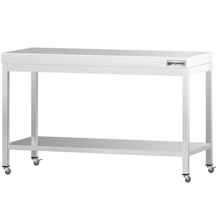 GGM Gastro Commercial Stainless Steel Centre Table PREMIUM - 1400x800mm - with Undershelf