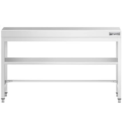 GGM Gastro Commercial Stainless Steel Centre Table PREMIUM - 1500x600mm - with Undershelf - with Cross Bracing
