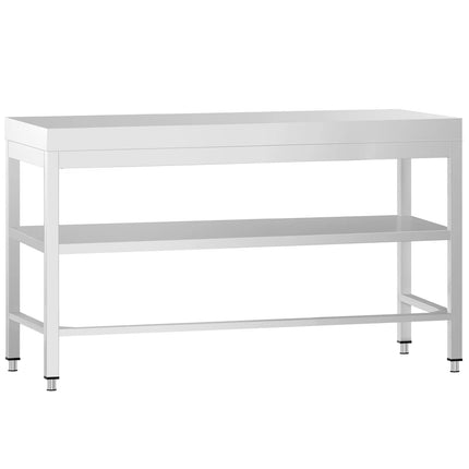 GGM Gastro Commercial Stainless Steel Centre Table PREMIUM - 1500x600mm - with Undershelf - with Cross Bracing