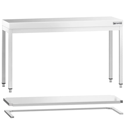 GGM Gastro Commercial Stainless Steel Centre Table PREMIUM - 1500x700mm - with Undershelf - with Cross Bracing
