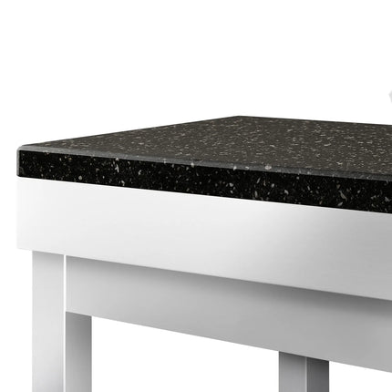 GGM Gastro Commercial Stainless Steel Centre Table PREMIUM - 1500x800mm - with Undershelf - with Granite Worktop