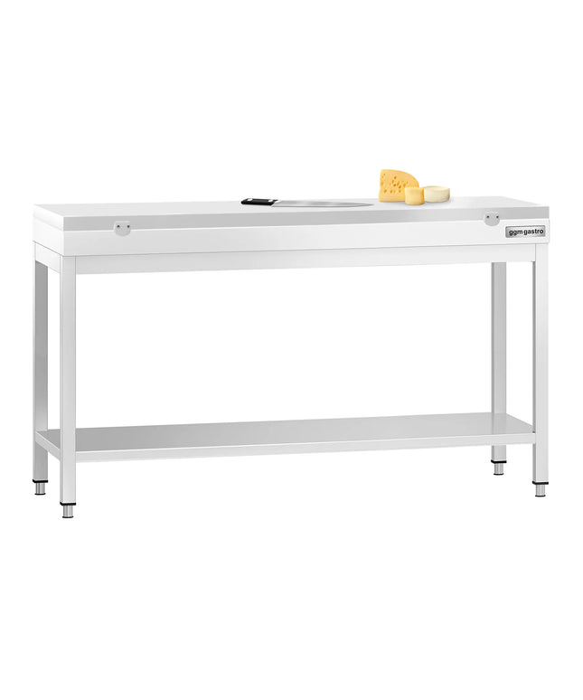 GGM Gastro Commercial Stainless Steel Centre Table PREMIUM - 1600x600mm - with Undershelf - with White Chopping Board