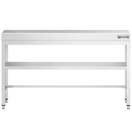 GGM Gastro Commercial Stainless Steel Centre Table PREMIUM - 1600x800mm - with Undershelf - with Cross Bracing