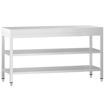 GGM Gastro Commercial Stainless Steel Centre Table PREMIUM - 1800x600mm - with Undershelf - with 2 Undershelves