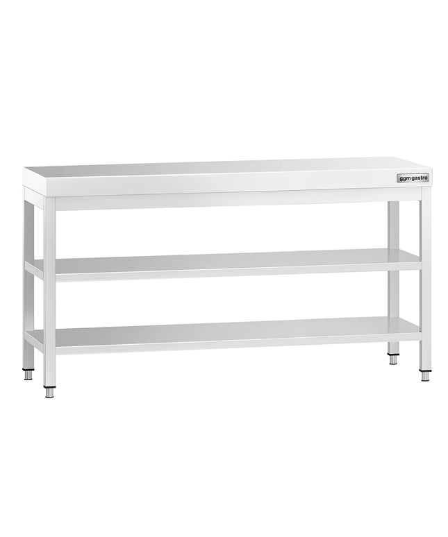 GGM Gastro Commercial Stainless Steel Centre Table PREMIUM - 1800x700mm - with Undershelf - with 2 Undershelves - with Cross Bracing