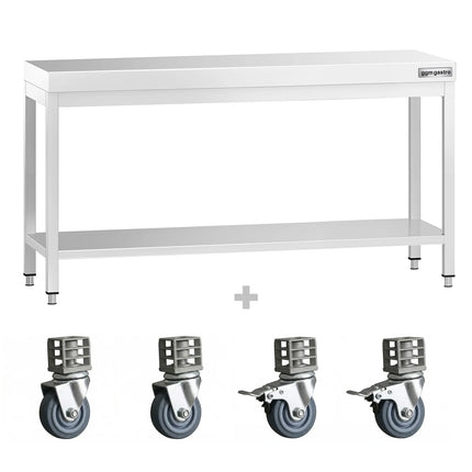 GGM Gastro Commercial Stainless Steel Centre Table PREMIUM - 1800x700mm - with Undershelf