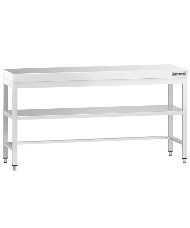 GGM Gastro Commercial Stainless Steel Centre Table PREMIUM - 2000x600mm - with Undershelf - with Cross Bracing