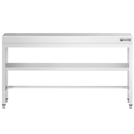GGM Gastro Commercial Stainless Steel Centre Table PREMIUM - 2000x600mm - with Undershelf - with Cross Bracing