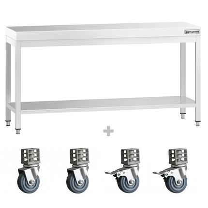 GGM Gastro Commercial Stainless Steel Centre Table PREMIUM - 2000x600mm - with Undershelf