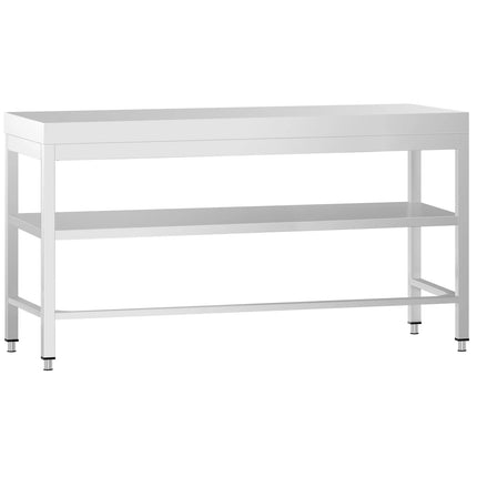GGM Gastro Commercial Stainless Steel Centre Table PREMIUM - 2000x600mm - with Undershelf - with Cross Bracing