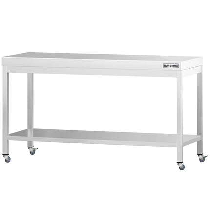 GGM Gastro Commercial Stainless Steel Centre Table PREMIUM - 2000x600mm - with Undershelf