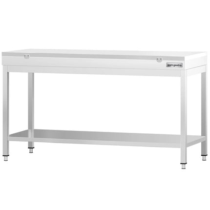 GGM Gastro Commercial Stainless Steel Centre Table PREMIUM - 2000x700mm - with Undershelf - with White Chopping Board