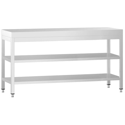 GGM Gastro Commercial Stainless Steel Centre Table PREMIUM - 2000x700mm - with Undershelf - with 2 Undershelves