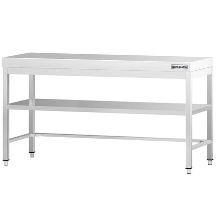 GGM Gastro Commercial Stainless Steel Centre Table PREMIUM - 2000x800mm - with Undershelf - with Cross Bracing