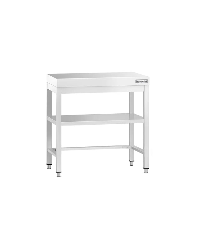 GGM Gastro Commercial Stainless Steel Centre Table PREMIUM - 600x600mm - with Undershelf - with Cross Bracing