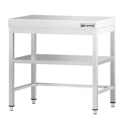 GGM Gastro Commercial Stainless Steel Centre Table PREMIUM - 600x600mm - with Undershelf - with Cross Bracing